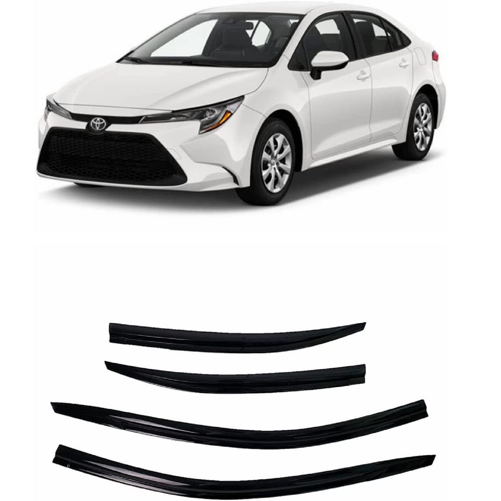 JSP OutChannel Window Deflector Rain Guards Rain Guards for Toyota