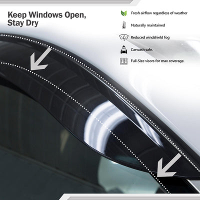 JSP Mazda-3 2014-2018 Out-Channel Chrome Trim Window Deflector Rain Guards, 218060