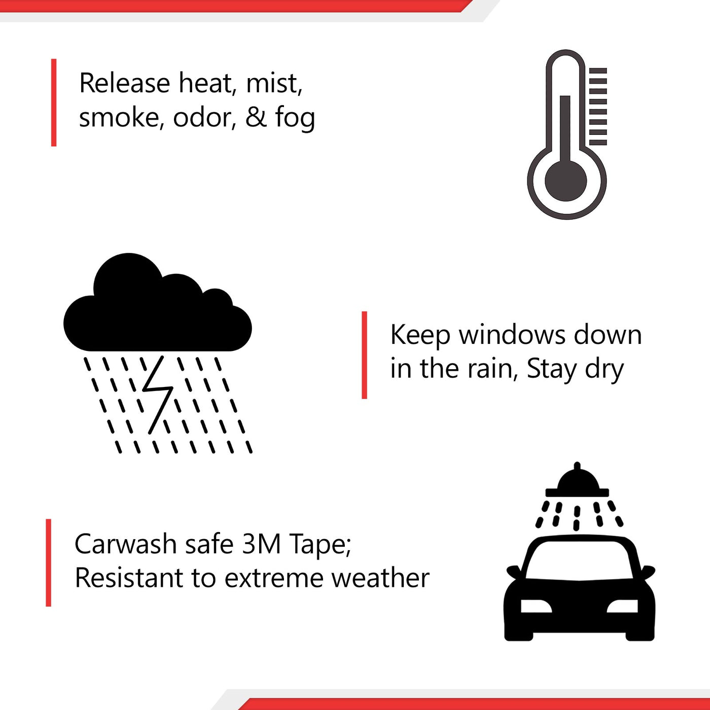 JSP Chevrolet Silverado 2014-2020 Tape-On Car Window Deflector Rain Guards, 218044