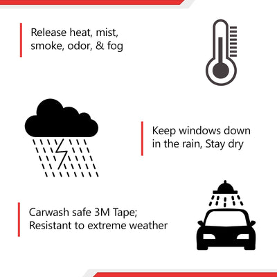JSP Ford Edge  2015-2020 Tape-On Car Window Deflector Rain Guards, 218115