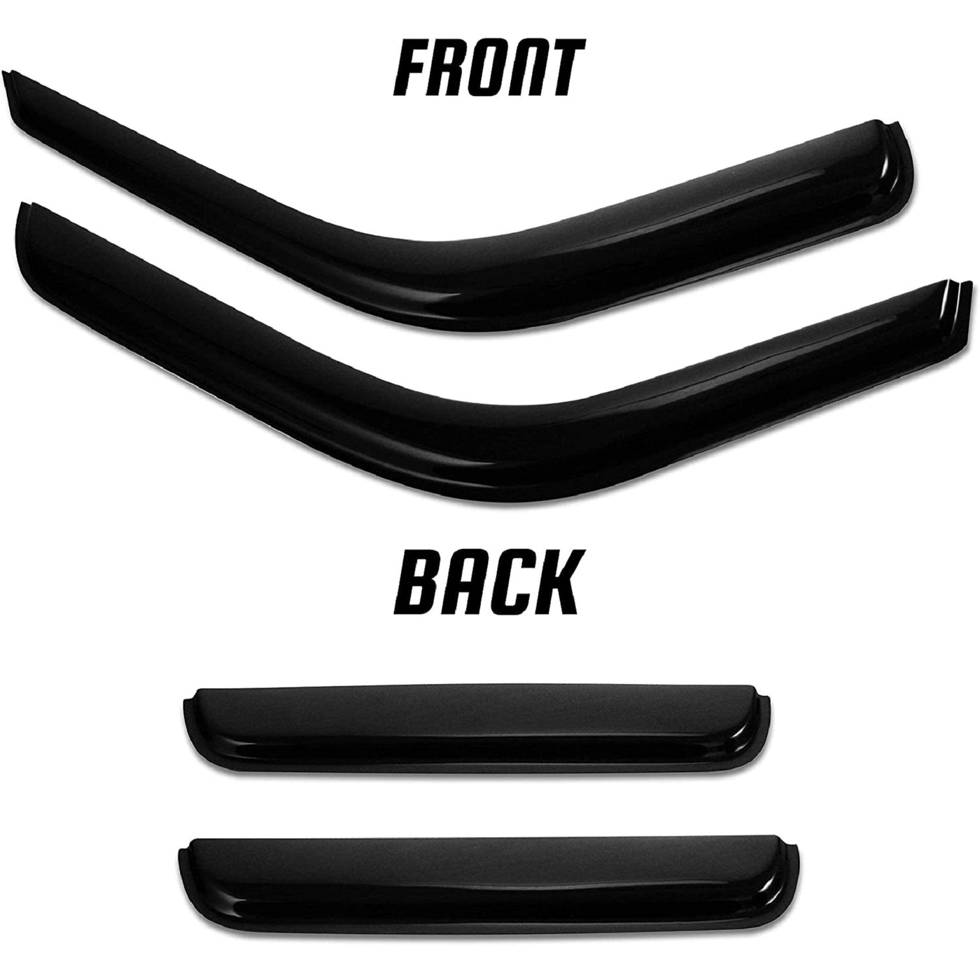 JSP Ford ford F-250 350 450 Super Duty Extended Cab & Supercab 1999 - 2016 Tape-On Car Window Deflector Rain Guards, 218078