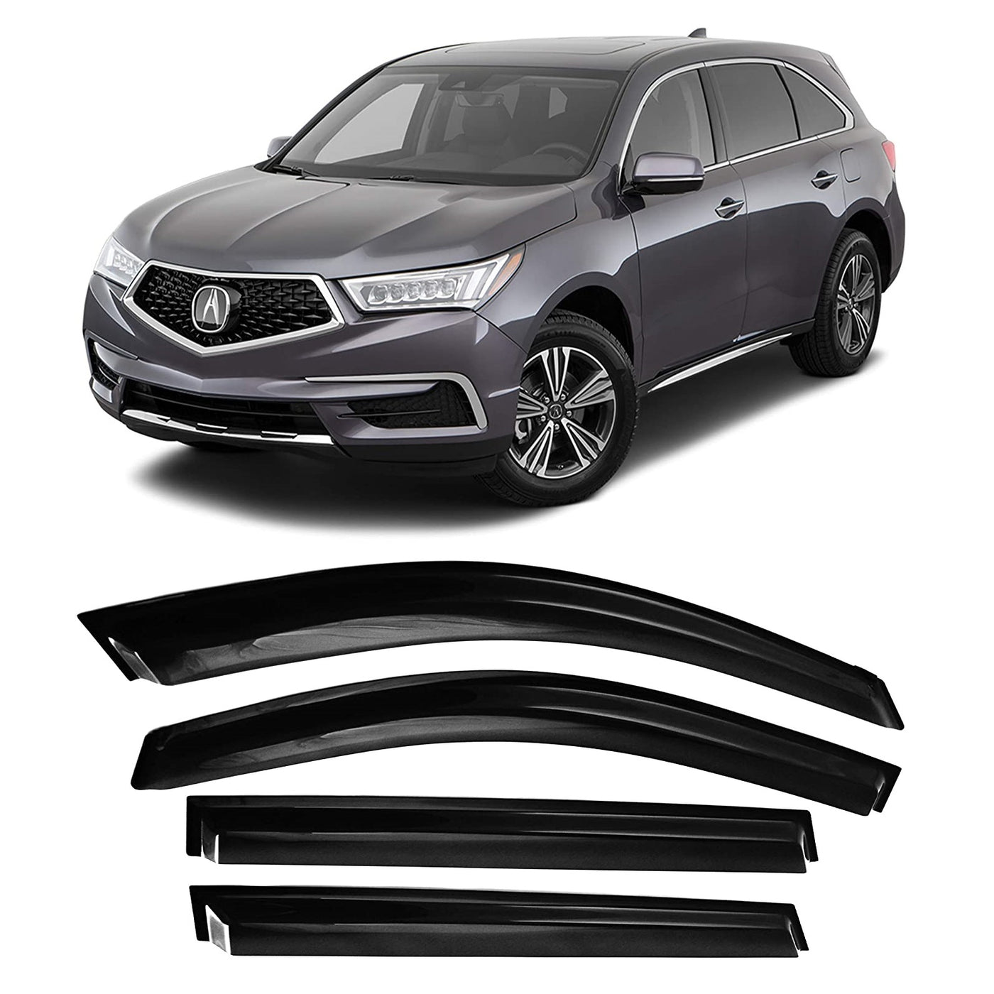 JSP Acura MDX 2014-2020 Out-Channel Window Deflector Rain Guards, 218175